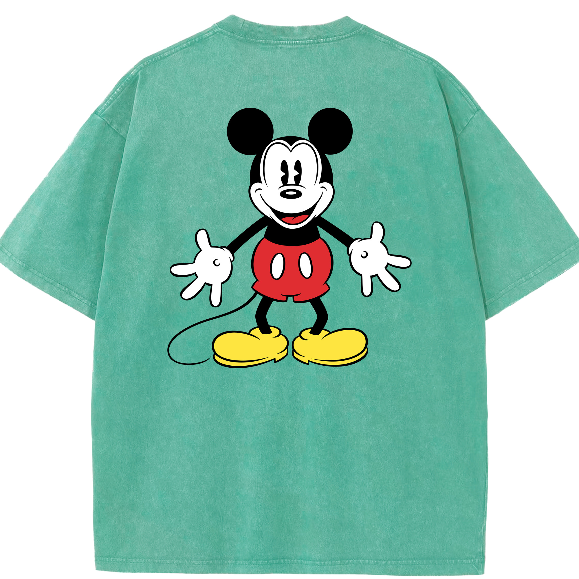 （画像用） ミッキーマウス Mickey Mouse 綿100% ヴィンテージ風 半袖Tシャツ（背面プリント）